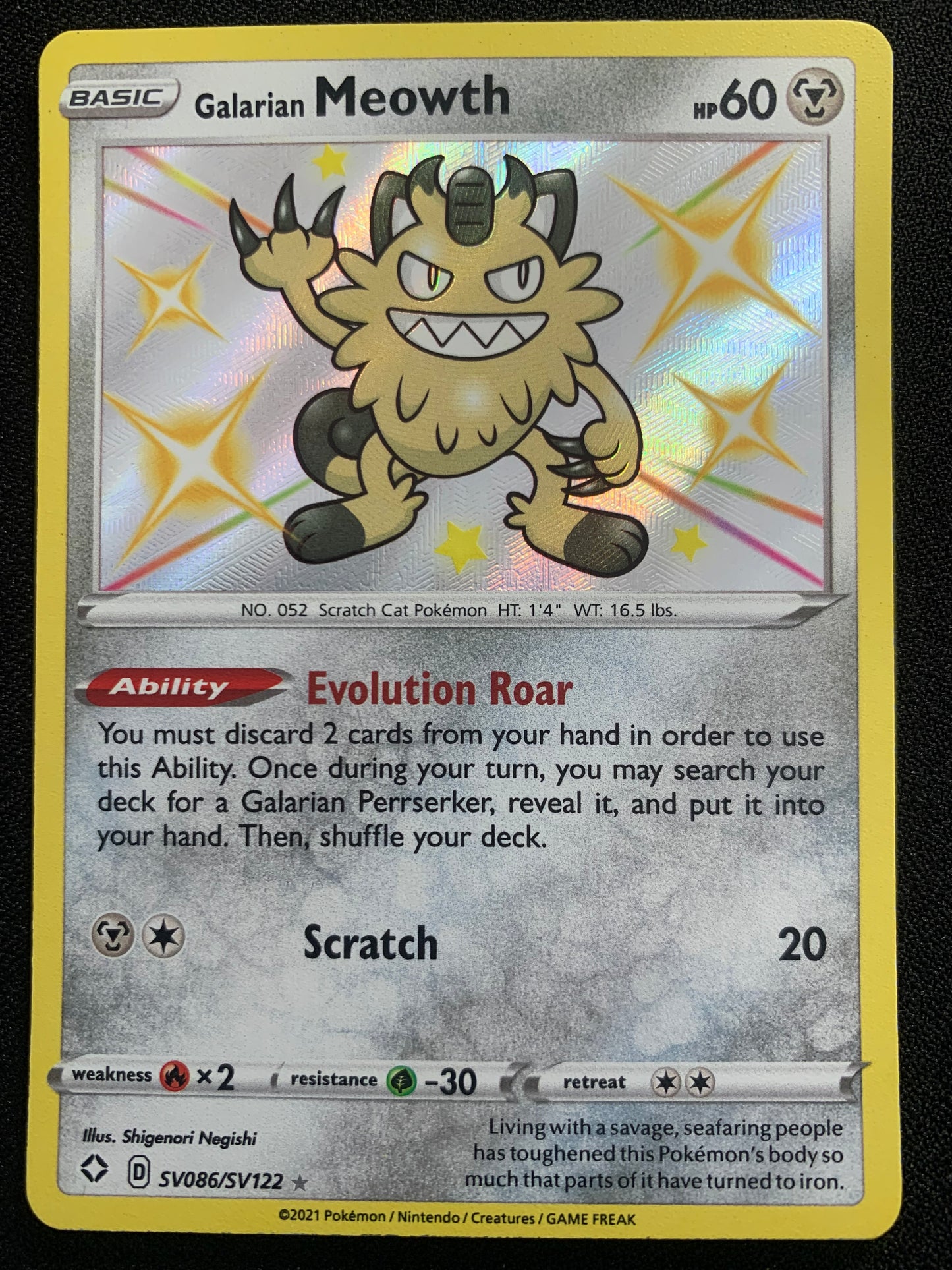 Galarian Meowth #86 - Shining Fates