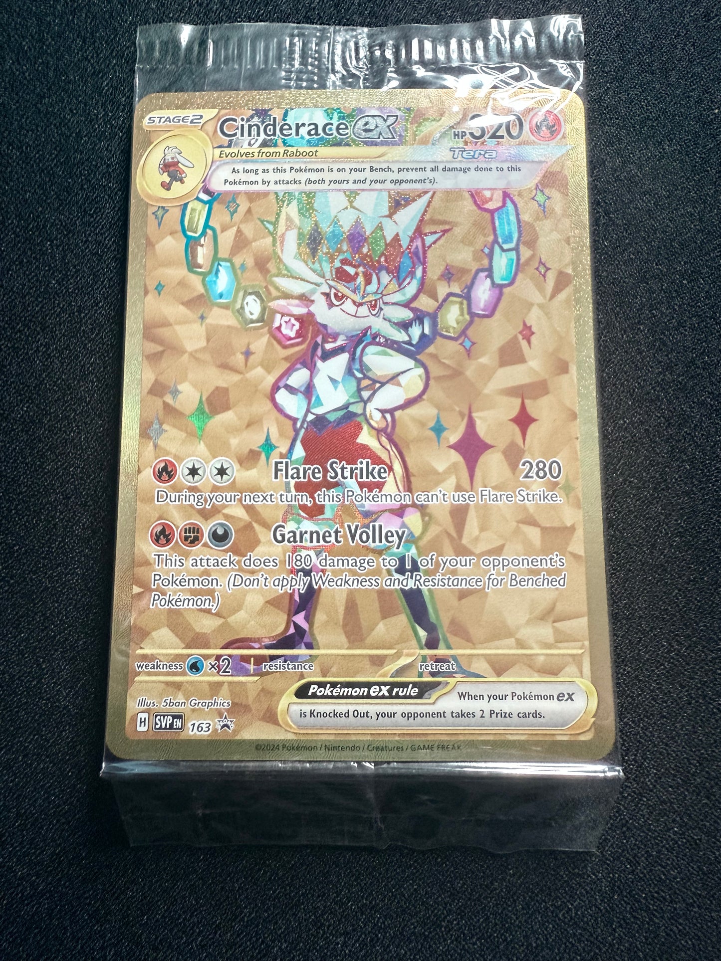 Sealed Cinderace ex #163 - Black Star Promo SVP